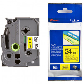 BROTHER TZe-C51 картридж с флуоресцентной ламинированной лентой шириной 24 мм (чёрный шрифт на жёлтом фоне)
