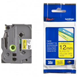 BROTHER TZe-631 картридж с ламинированной лентой шириной 12 мм (чёрный шрифт на жёлтом фоне)