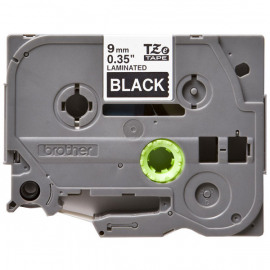 BROTHER TZe-325 картридж с ламинированной лентой шириной 9 мм (белый шрифт на чёрном фоне)