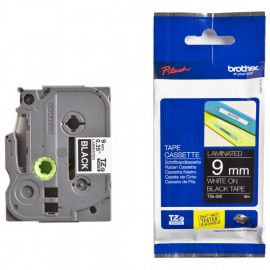 BROTHER TZe-325 картридж с ламинированной лентой шириной 9 мм (белый шрифт на чёрном фоне)