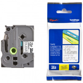 BROTHER TZe-135 картридж с ламинированной лентой шириной 12 мм (белый шрифт на прозрачном фоне)