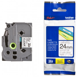 BROTHER TZe-151 картридж с ламинированной лентой шириной 24 мм (чёрный шрифт на прозрачном фоне)