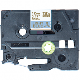 BROTHER TZe-RL34 с тканевой лентой шириной 12 мм (печать золотом на светло-голубом фоне, 4м)