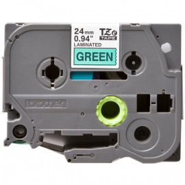 BROTHER TZe-751 картридж с ламинированной лентой шириной 24 мм (чёрный шрифт на зелёном фоне)