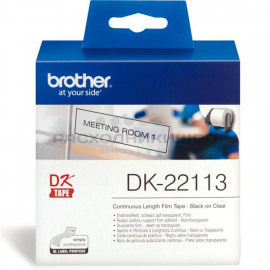 BROTHER DK22113 прозрачная неразрезанная плёночная лента для наклеек (62 мм x 15,24 метра)