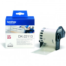 BROTHER DK22113 прозрачная неразрезанная плёночная лента для наклеек (62 мм x 15,24 метра)