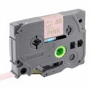 BROTHER TZe-RE34 с тканевой лентой шириной 12 мм (золотистый шрифт на розовом фоне, 4м)