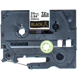 BROTHER TZe-R354 с тканевой лентой шириной 24 мм (печать золотом на черном фоне, 4м)