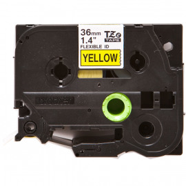 BROTHER TZe-FX661 картридж с эластичной ламинированной лентой для цилиндрических поверхностей шириной 36 мм (чёрный шрифт на жёлтом фоне)